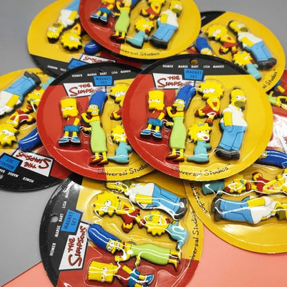 5pçs Anime Os Simpsons Ímãs de Geladeira Homer Bart PVC Ímã de Geladeira Adesivo Magnético de Caixa de Papelaria Infantil DIY Decoração Presente