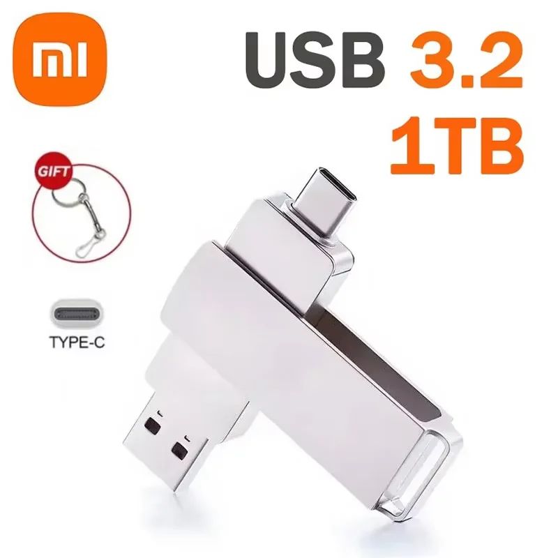 Xiaomi 16TB USB 3.2 Flash Drive 520MB/s High Speed 2 in 1 Type C OTG Pen Drive Waterproof Large Storage for Phone Computer PC