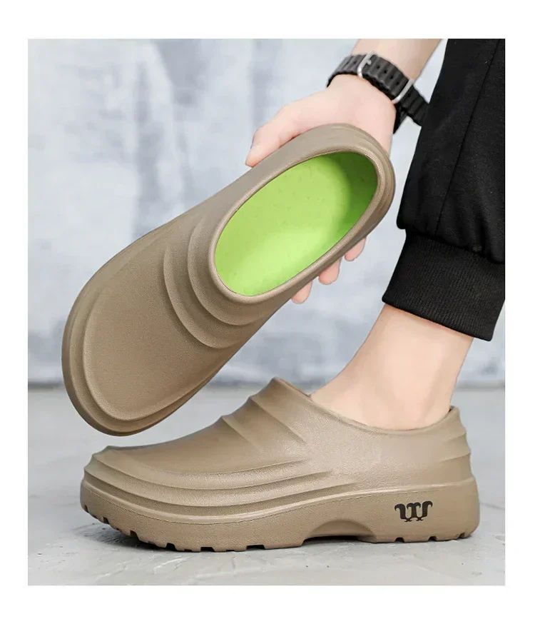 New Men's Casual Sandals Summer Chef Shoes Non-slip Fashion Trend Oil-resistant Work Shoes Outdoor Indoor Lazy Slippers