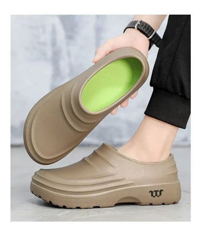 New Men's Casual Sandals Summer Chef Shoes Non-slip Fashion Trend Oil-resistant Work Shoes Outdoor Indoor Lazy Slippers