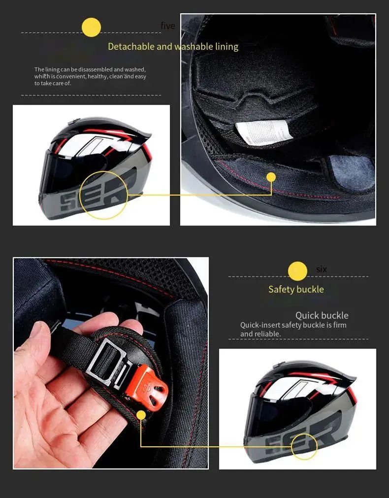 Capacete de Motocicleta Fechado com Bluetooth – Anti-Embaçante, Cobertura Total, Unissex (Homens e Mulheres)