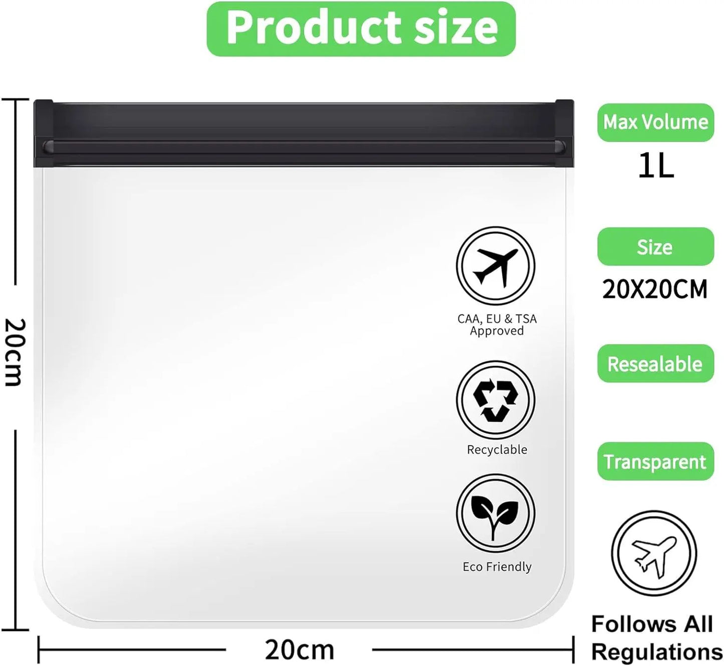 1pc Transparent toilet bag, portable travel essentials, flight makeup liquid leak proof, resealable EVA cosmetic bag