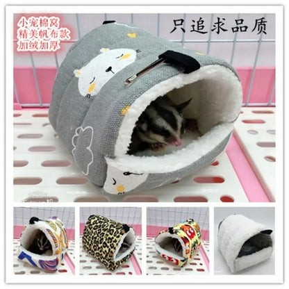 Ninho de Hamster Bolsa de Mel Esquilo Ramo de Flor Brilhante Porquinho-da-índia Porco-da-holanda Gato Longo Suprimentos de Aquecimento de Inverno para Animais de Estimação Gaiolas de Algodão