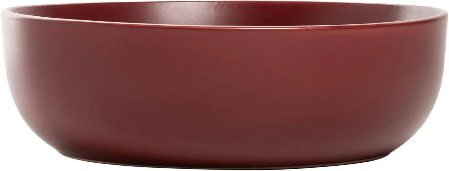 10 Wazee Matte Coupe Dinnerware Set, 16 pc, Red