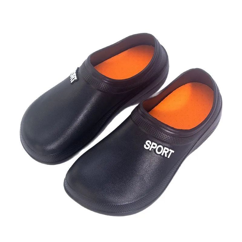 2025 New Kitchen Shoes Non-Slip Oil-Resistant Chef Rain Shoes Restaurant Food Work Shoes Comfortable EVA Material for Men