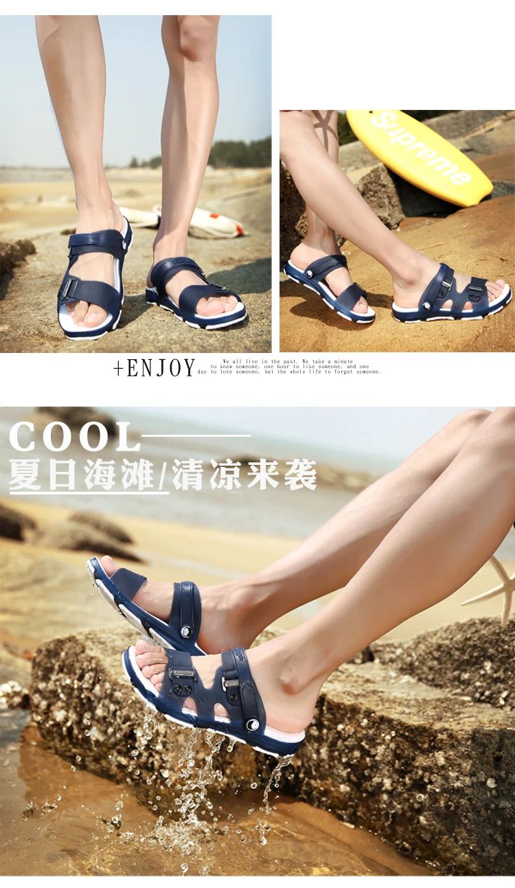 Summer Sandals Men Slippers Outdoor Beach Casual Shoes Zapatos De Hombre Indoor Durable Anti Slip Peep Toe New