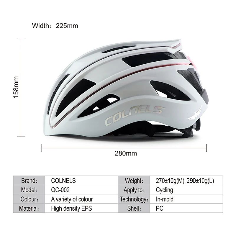 Capacete de Ciclismo Profissional COLNELS com Lanterna Traseira USB e Barra de Luz para Ciclismo de Estrada e Esportes ao Ar Livre