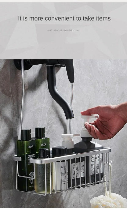 Aluminium Bathroom Shelf Without Drilling, Shower Shelf Shelves Shampoo Holder, Basket Storage Organizer Bathroom Accessories