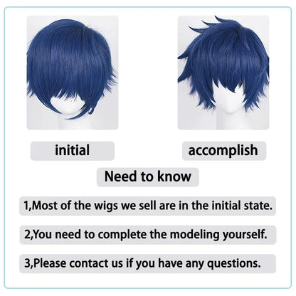 2026 New Edition Kokushibo Role-Play Wig, Temporary Tattoos, Anime-Print Kimono Top, Halloween Party Costume