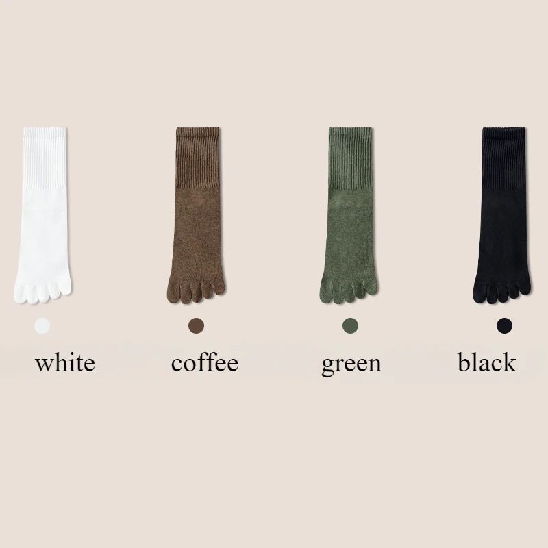 4 Pairs Women Toe Socks Five Finger Socks High Quality Cotton Autumn Spring Middle Tube Sports Socks with Separate Fingers