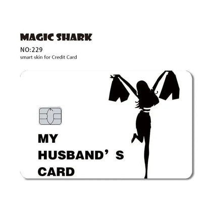 Magic Shark Sugar Daddy Meme Poke Money Funny Sticker Cover Skin Protective for Small Large Chip Credit Debit Card