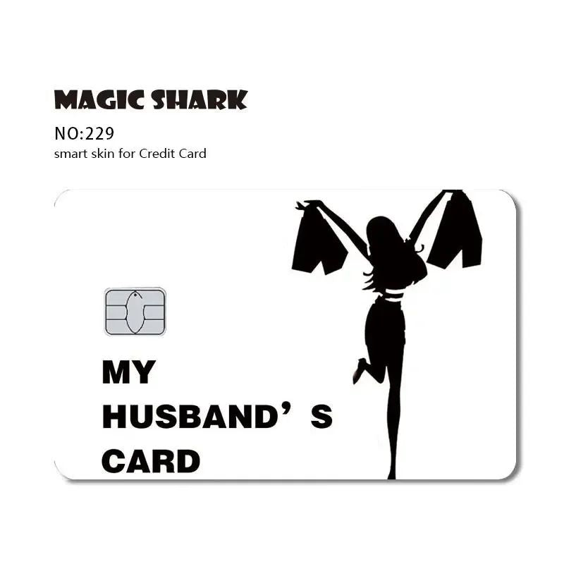 Magic Shark Sugar Daddy Meme Poke Money Funny Sticker Cover Skin Protective for Small Large Chip Credit Debit Card