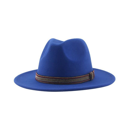 Chapéu Feminino Fedora de Feltro Sólido Casual Chapéu de Inverno Feminino Bonés Masculinos Faixa Panamá Preto Cáqui ????? ??????? Sombrero