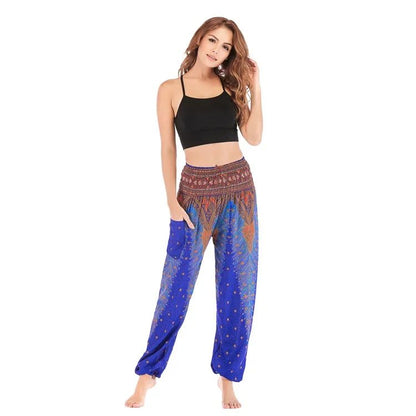 Folk-Custom Yoga Pants Women Vintage Joggers Pants Sweatpants Fashion Loose Sportwear Casual Trousers Streetwear Woman Clothes