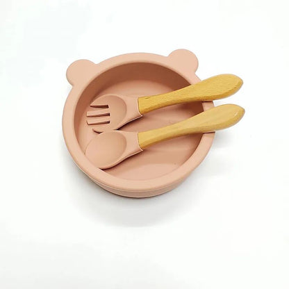 3pcs Baby Silicone Bowl Suction Cup Bowl Children's Tableware Complementary Bowl Children's Dinner Plate Silicone Tableware