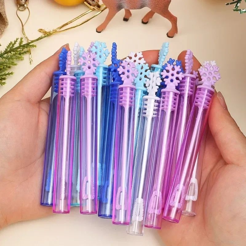 50/10PCS Snowflake Bubble Tube Clear Empty Bubbles Soap Bottles Wedding Gifts for Guests Birthday Party Decorations Kids Toys