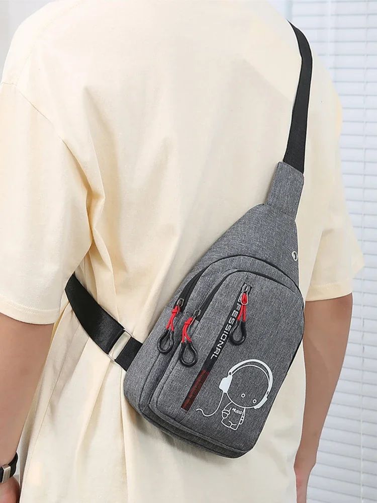 New Casual Fashion Chest Bag Men's Shoulder Bag Male Hand Crossbody Korean Cycling Backpack Trend Chest Bag Portable Hand Bags