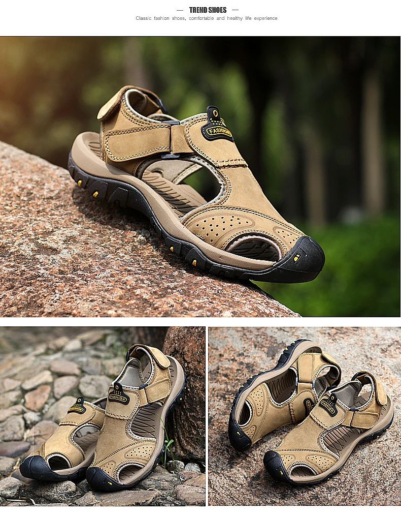 2025 Man's shoes Genuine Leather Men Sandals Summer Men's Shoes Outdoor Water Shoes Leather Sandals For Men men summer sandals