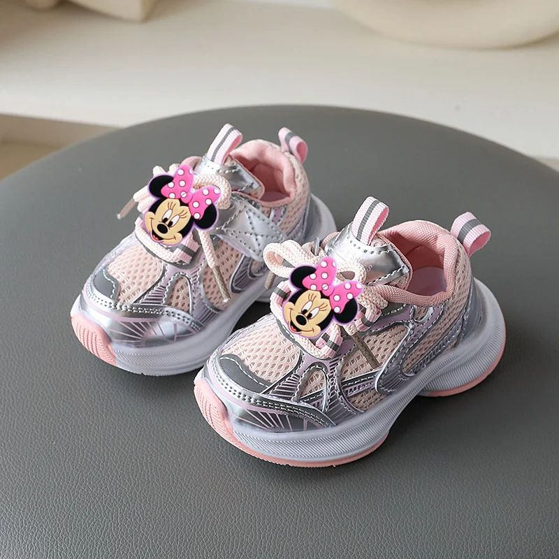Disney Mickey Mouse Girl Sports Shoes Spring Autumn Soft Sole Sneakers Children Casual Shoes Boy cute Breathable Running Shoes