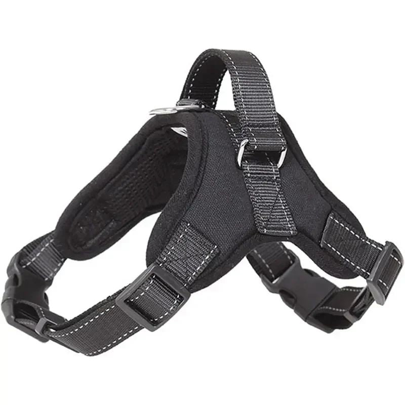 Conjunto de Coleira e Peitoral para Cães Sem Puxar, Ajustável, Confortável com Alça de Fácil Controle para Correr ao Ar Livre, Caminhar, Coleira Mãos Livres