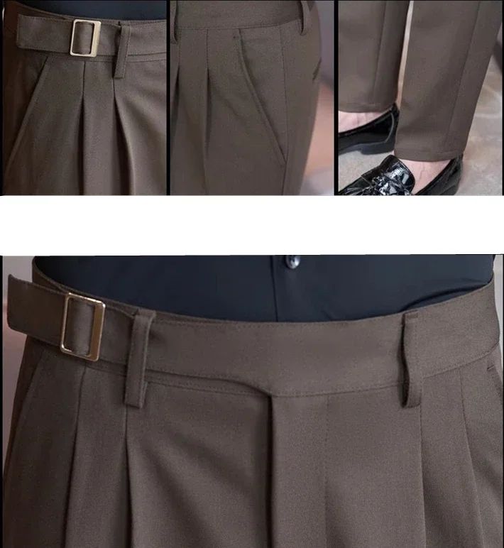 Calças de Terno Masculinas, Calças de Vestir Slim Modernas, Calças Brancas Pretas Azuis Verdes Pantalones Hombre Outono/Inverno Masculino, Novidade 2025