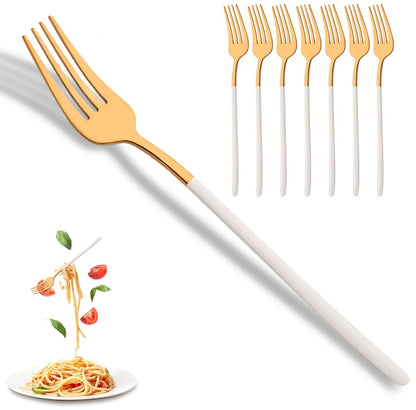 8 Garfos de Jantar Pretos Talheres Aço Inoxidável 18/10 Utensílios de Cozinha Ocidentais Conjunto de Garfos para Restaurante