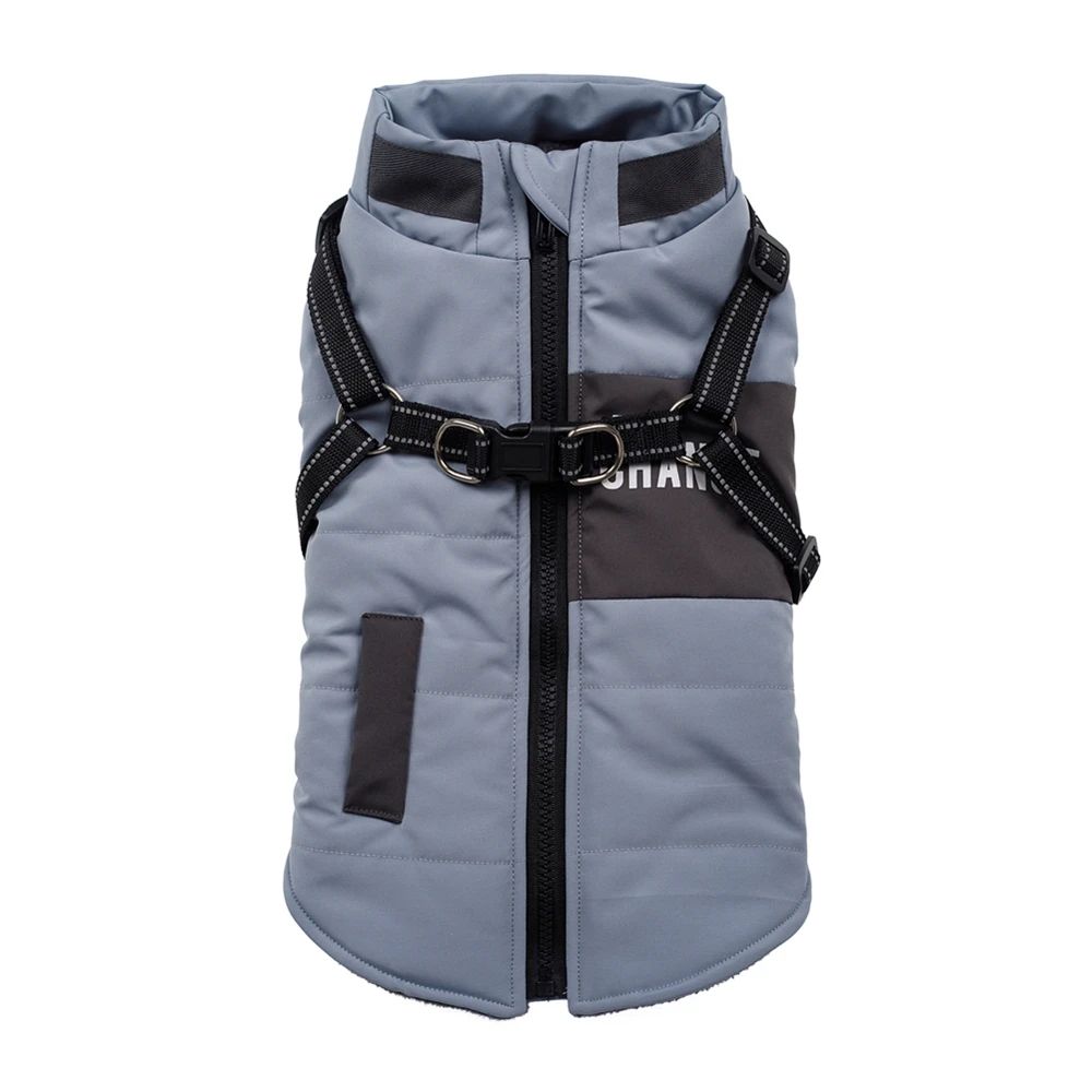 Casaco Quebra-Vento para Cães com Colete e Dois Anéis em D Jaqueta para Cães Casaco com Capuz Quente Roupa Quente para Cães
