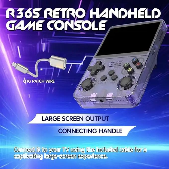 R36S Handheld Retro Game Console Classic ARKOS System 3.5 Inch Portable Video Gaming Console with Single Card for Kids Gift