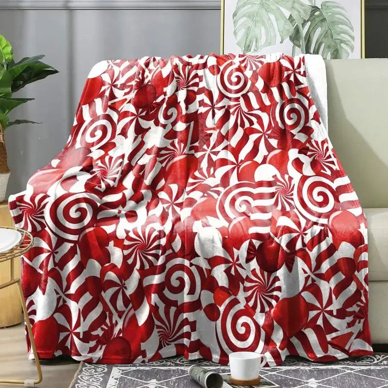Manta de Natal Xadrez de Inverno Colcha Cobertor Quente Macio de Flanela para Sofá, Decoração de Casa, Presentes de Fim de Ano