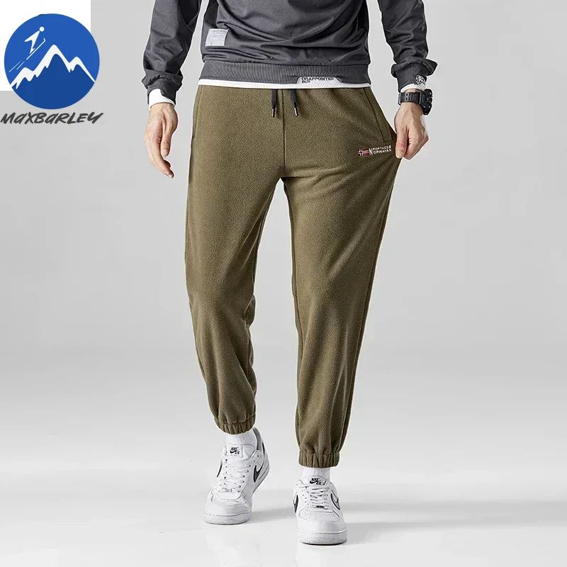 Brand Winter Wool Sweatpants Men's Thickened Double-Sided Fleece Casual Trousers Jogger Men's Outdoor Down Cotton Warm Pants