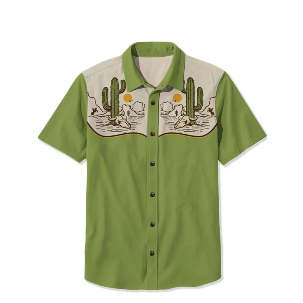 Men's Shirt Summer Casual Fashion Short Sleeved Shirt For Men Loose Breathable H