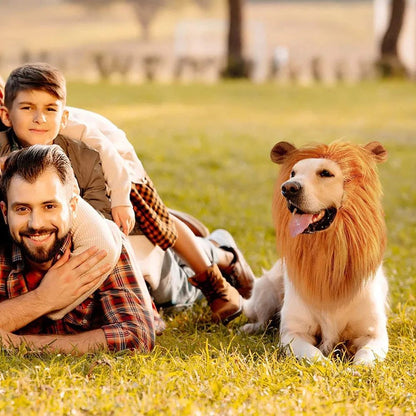 Roupa Fofa de Cosplay para Cães, Juba de Leão para Fantasias de Cães, Peruca Realista de Leão para Cães de Médio a Grande Porte com Orelhas, Acessórios para Animais de Estimação