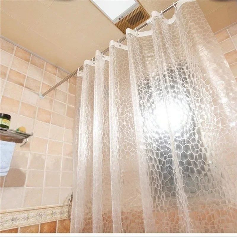 1PCS 180x180cm Cortina de Banho 3D Transparente Mais Grossa Impermeável