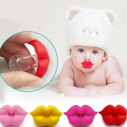 Baby Pacifier Clip Red Kiss Lips Dummy Pacifiers Funny Silicone Baby Nipples Teether Soothers Pacifier Kids Feeding Custom