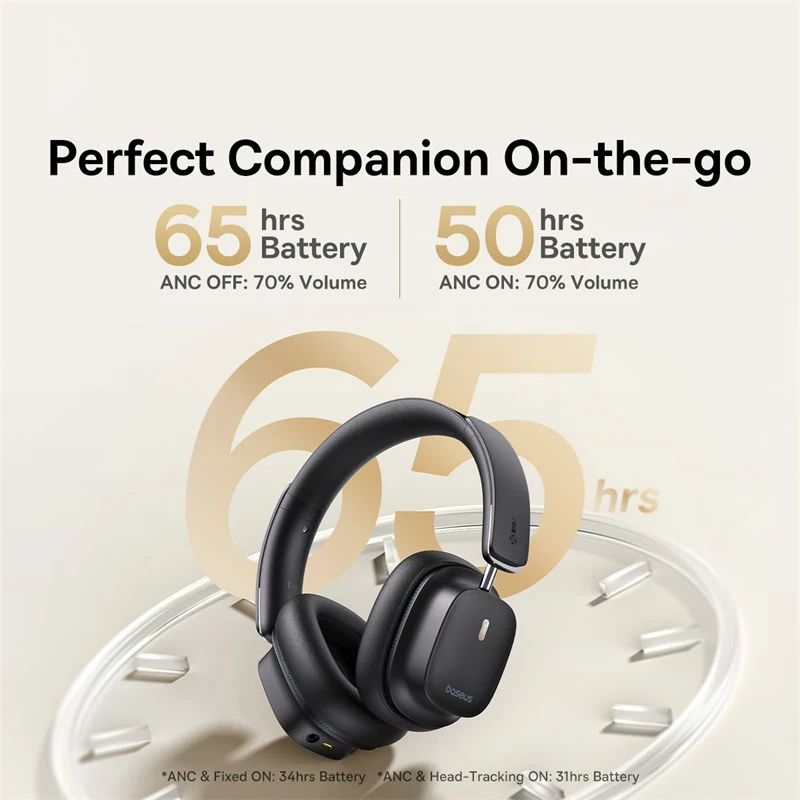 Baseus ANC Wireless Headphone Hi-Res LDAC Headset Bluetooth 5.4 BISA Pro Spatial Audio 50mm Driver Overhead Earphone Bowie 30Max