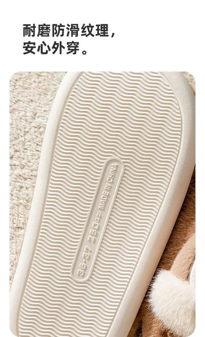Chinelo de algodão de pelúcia com desenho animado Disney Tico e Teco, fofo, para homens e mulheres, confortável, macio, antiderrapante, resistente ao desgaste e quente para o inverno