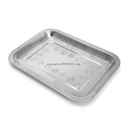 Stainless Steel Rectangular Plate Barbecue Grilled Fish Tray BBQ Container