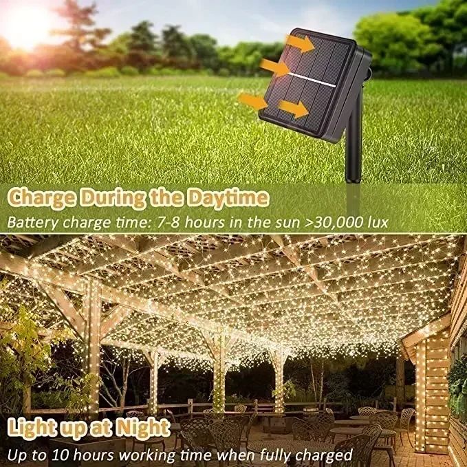 7M/12M/22/32M Solar Led Fairy Light Outdoor Festoon Led Waterproof Garland String Lights Christmas Party Garden Solar Lamp Decor