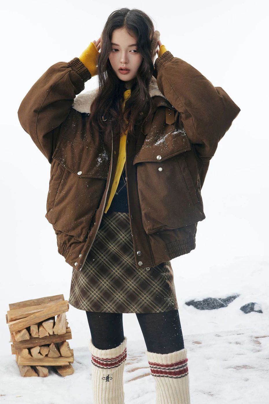 ?Mirrordust?Winter Jackets Men Thicken Warm Coat Vintage Loose Padded Jackets Big Pocket Fur Collar Jackets Outwear Unisex