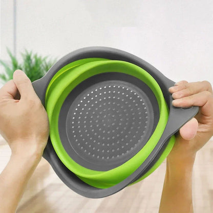 Cesto de Drenagem Dobrável de Silicone Cesto de Lavar Frutas e Vegetais Coador Dobrável Escorredor Dobrável Ferramenta de Armazenamento de Cozinha