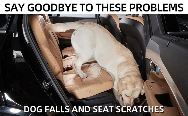 Cama Ninho para Carro para Pets, Extensor de Rede para Banco Traseiro de Cobertura Total para Carros, Impermeável e à Prova de Arranhões com Bolso de Malha para Cães de Todos os Tamanhos