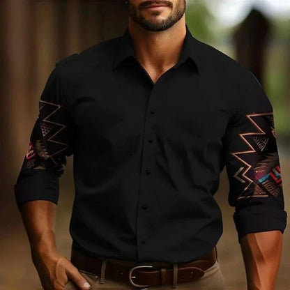 Men's Shirt Yellowstone Western Denim Shirt Elegant patchwork vintage men's lape