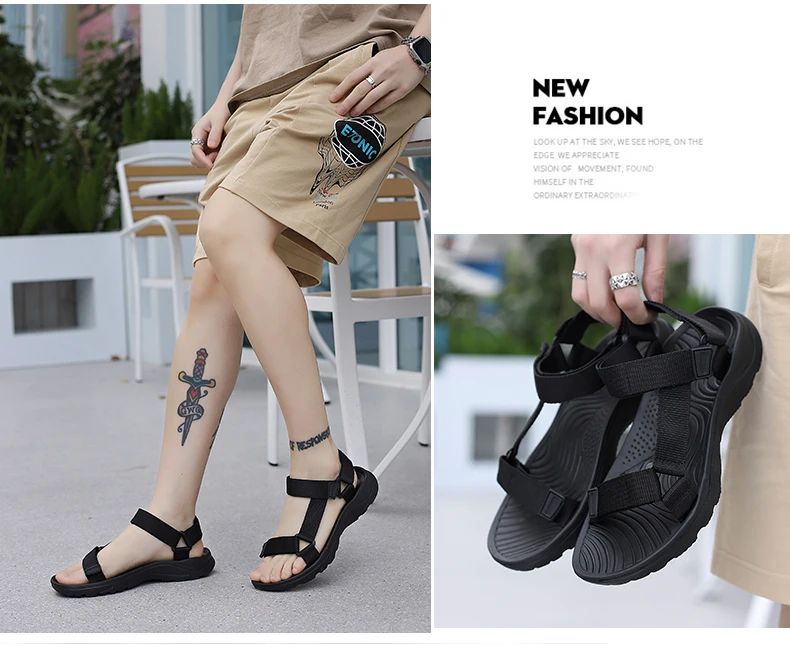 Men Sandals Non-slip Summer Flip Flops High Quality Outdoor Beach Slippers Casual Shoes Cheap Men's shoes Water Shoes 9072