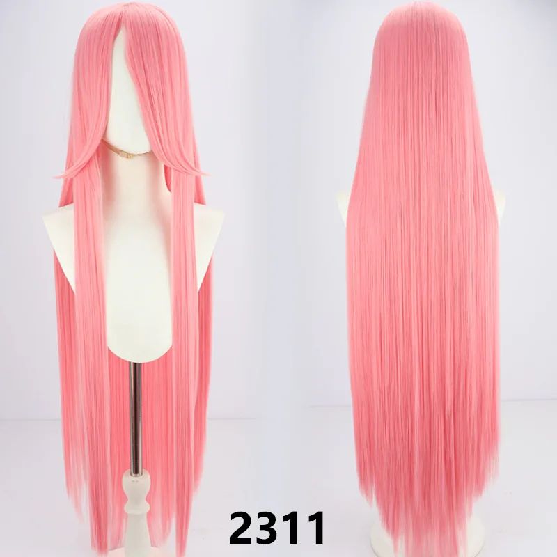 Perucas sintéticas de cabelo rosa com volume de ar, seda de cabelo macia de alta temperatura, cabelo a granel, peruca longa, cacheada, de ondas grandes, lisa, para Cosplay