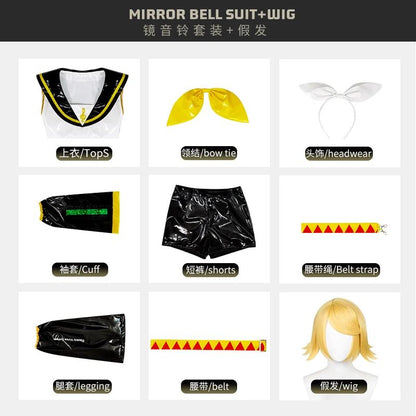 Just Saiyan2025  Kagaminee Rin/Len Cosplay with Ears Collab Series: Kagaminee Rin Len Cosplay Top Shorts Costumes Cosplay Outfit