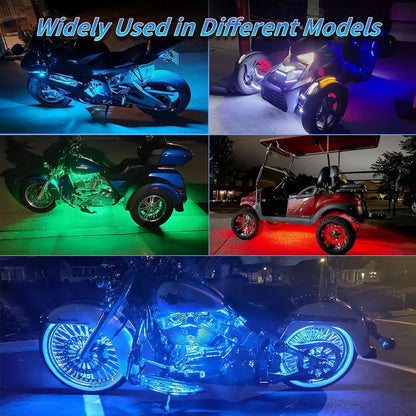 Faixas de Luz Ambiente LED para Moto APP Controle Remoto À Prova D'água Lâmpada Neon RGB Luz de Atmosfera 12V para Decoração de Moto