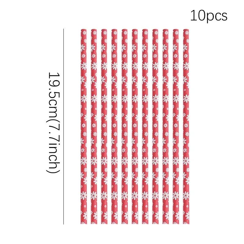 JUSTINLAU Christmas Cutlery Disposable Tableware Set Paper Plates Paper Cups Tissues Tablecloth Dining Plates Christmas Themed