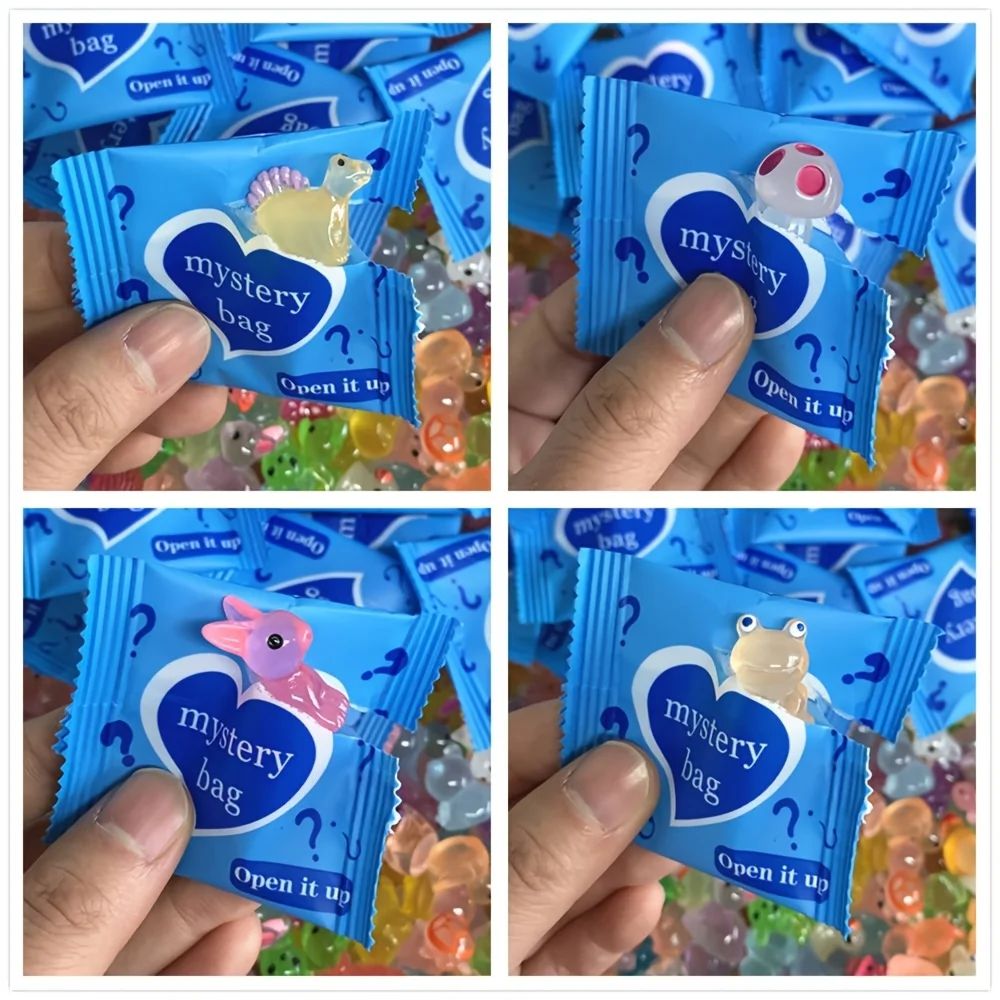 Glow in the Dark Mini Resin Animals & Mushroom Blind Bags Fairy Garden Decor, Micro Landscape, Birthday Gift Surprise wholesale