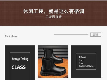 botas chelsea masculinas de luxo cano alto, sapatos de couro originais pretos da moda, bota plataforma de cowboy, bota chunky com cano longo elegante