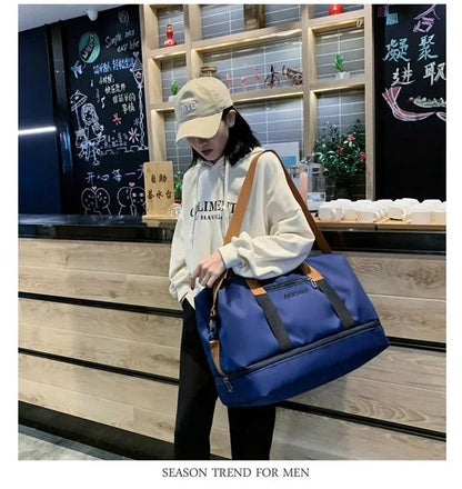 Fashion Travel Bags For Women Large Capacity Men's Sports bag Waterproof Weekend Sac Voyage Female Messenger Bag Dry And Wet